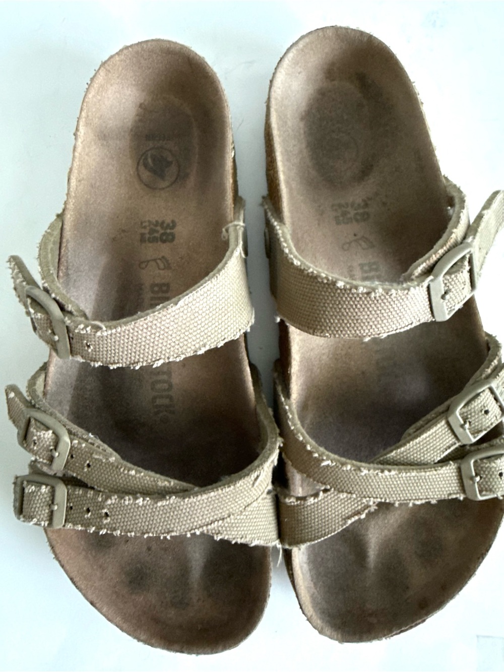 Birkenstock Women's Franca Textured Slide Sandal Canvas in Khaki
